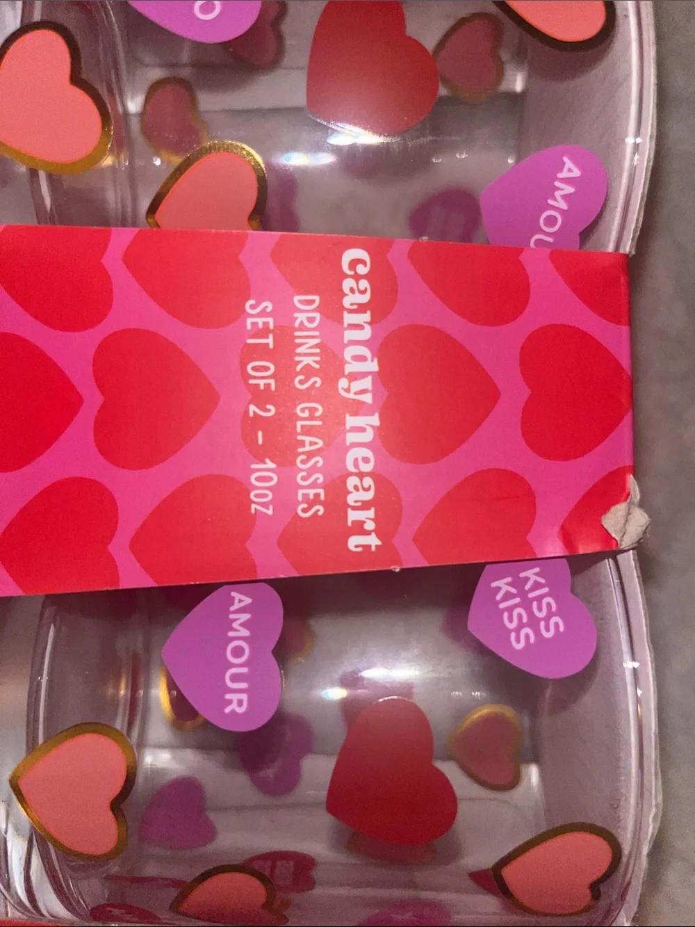 Nordstrom Pink and Red Heart Pattern Gift Box